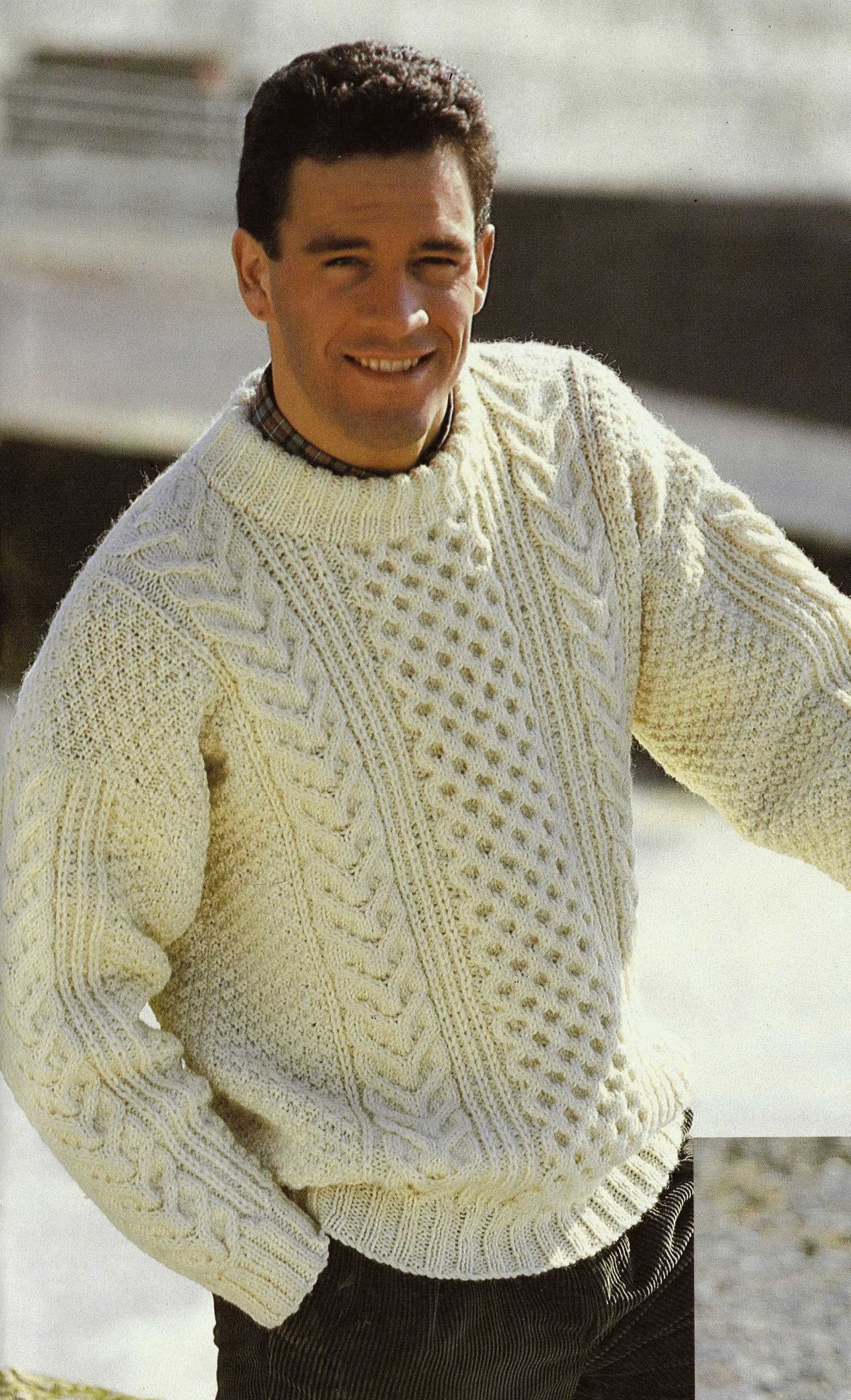 Mens Classic Aran Sweater With Choice 