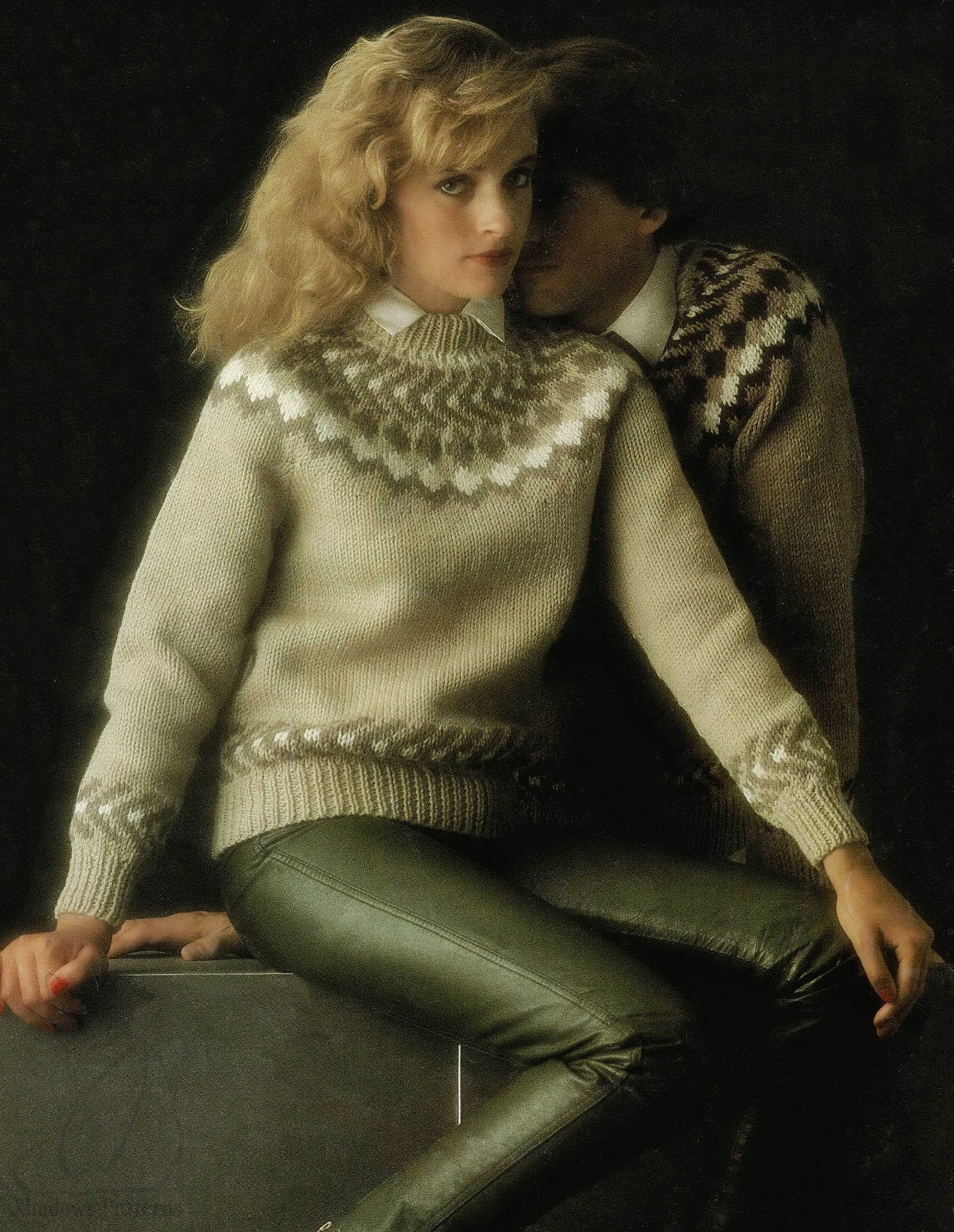 Ladies and Mens Traditional Nordic Fair Isle Sweater, Vintage Knitting ...