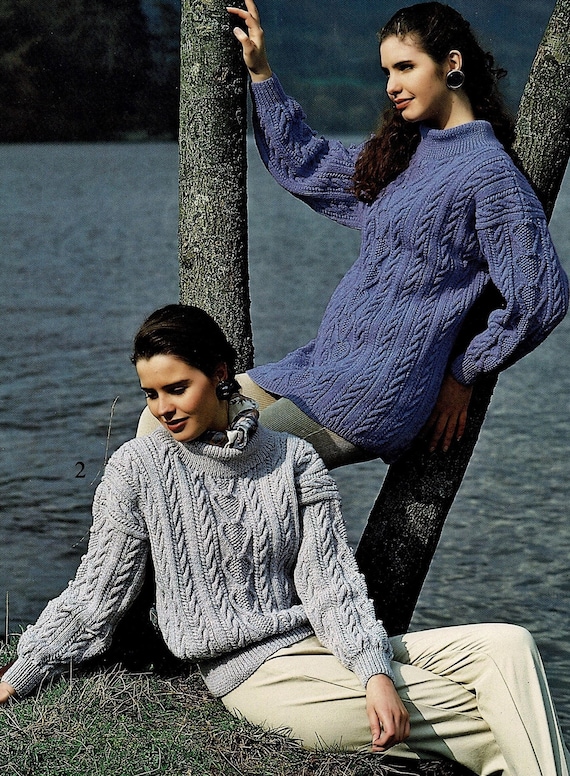 Beau pull et tunique de style Aran pour femmes modele de tricot vintage PDF telechargement numerique A494 Etsy Canada