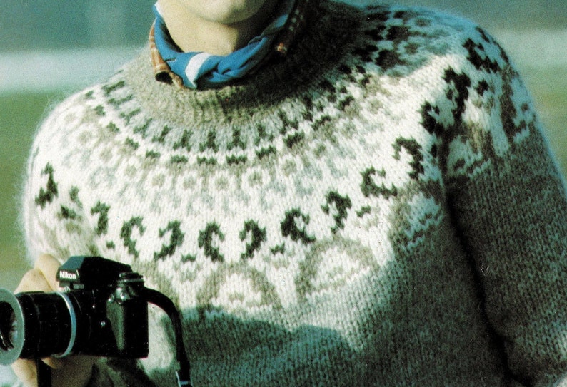 PDF Digital Download Mens and Ladies Traditional Nordic Fair Isle Sweater B109 Vintage Knitting Pattern