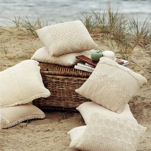 Six Assorted Cushion Covers in Various Patterns, Vintage Knitting Pattern, PDF, Digital Download - A812