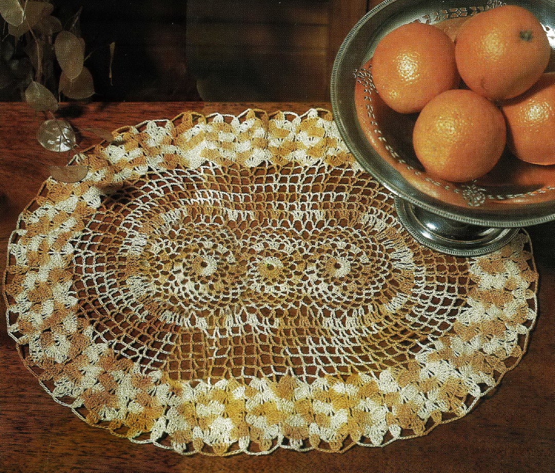 Attractive Crochet Oval Table Mat, Vintage Crochet Pattern, PDF ...