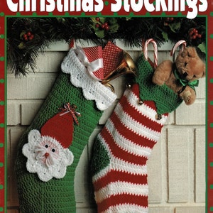 Lovely Crochet Christmas Stockings, Vintage Crochet Pattern, PDF, Digital Download - B402