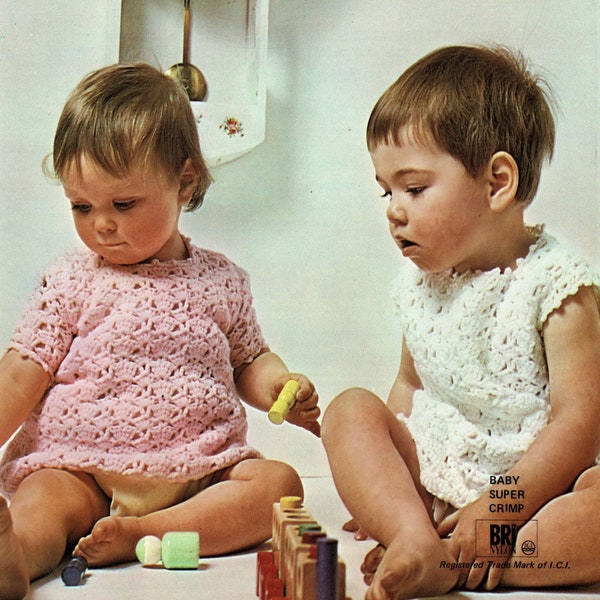Babies Pretty Short Sleeve or Sleeveless Lace Dress, Vintage Crochet Pattern, PDF, Digital Download - D186