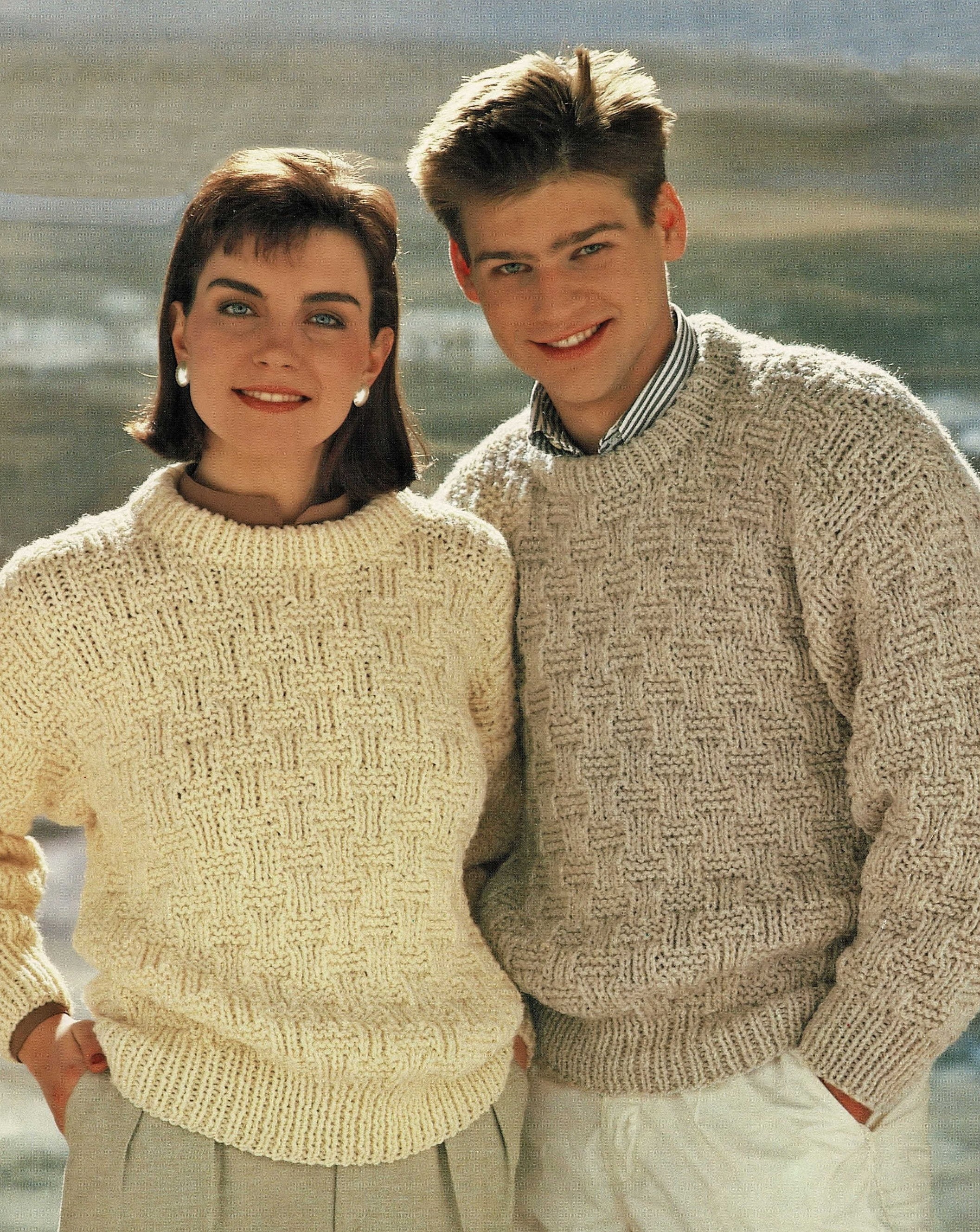 Ladies and Mens easy Knit Textured Sweater, Vintage Knitting Pattern, PDF, Digital Download C847 - Etsy Ladies and Mens easy Knit Textured Sweater, Vintage Knitting Pattern, PDF, Digital Download C847 - Etsy