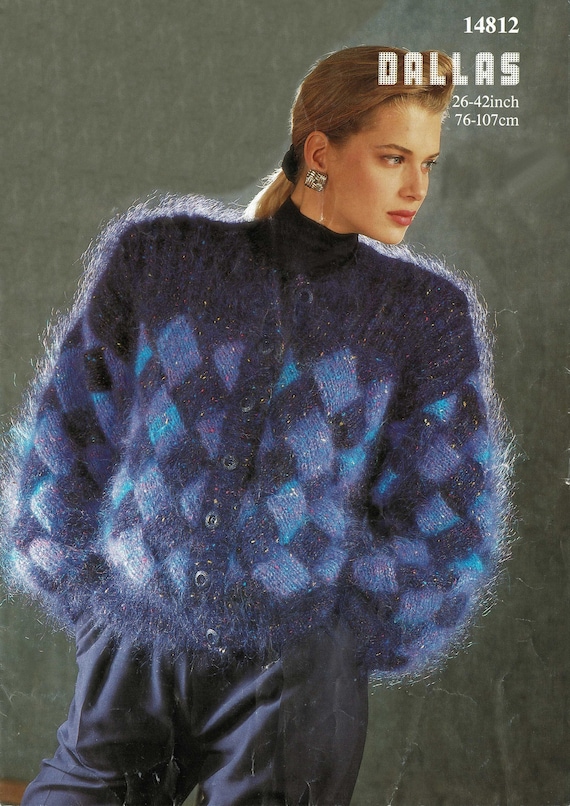 Ladies and Girls Gorgeous Mohair Entrelac Cardigan With Double Rib  