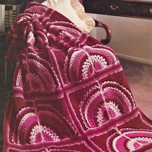 Stunning Antique Fan Afghan, Vintage Crochet Pattern, PDF, Digital Download - D265