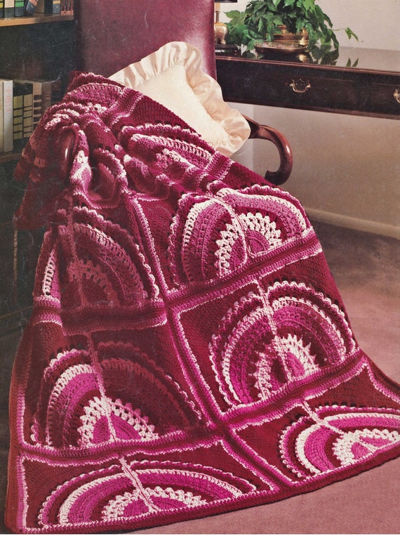 Stunning Antique Fan Afghan Vintage Crochet Pattern PDF Etsy