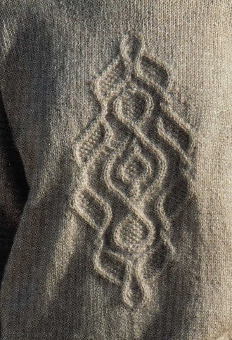 Image showcasing Ladies Generous Fitting Sweater With Large Cabled Motif on the Front ...