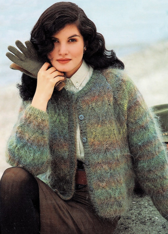 トップス Pattern Mohair Mix Cardigan Ladies Gorgeous All Over Diamond Patterned Easy Fitting