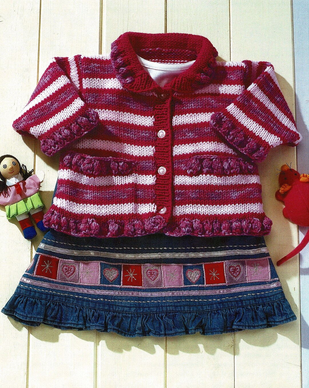 Golfino / maglia / cardigan /giacchino in lana con bottoni a cuore