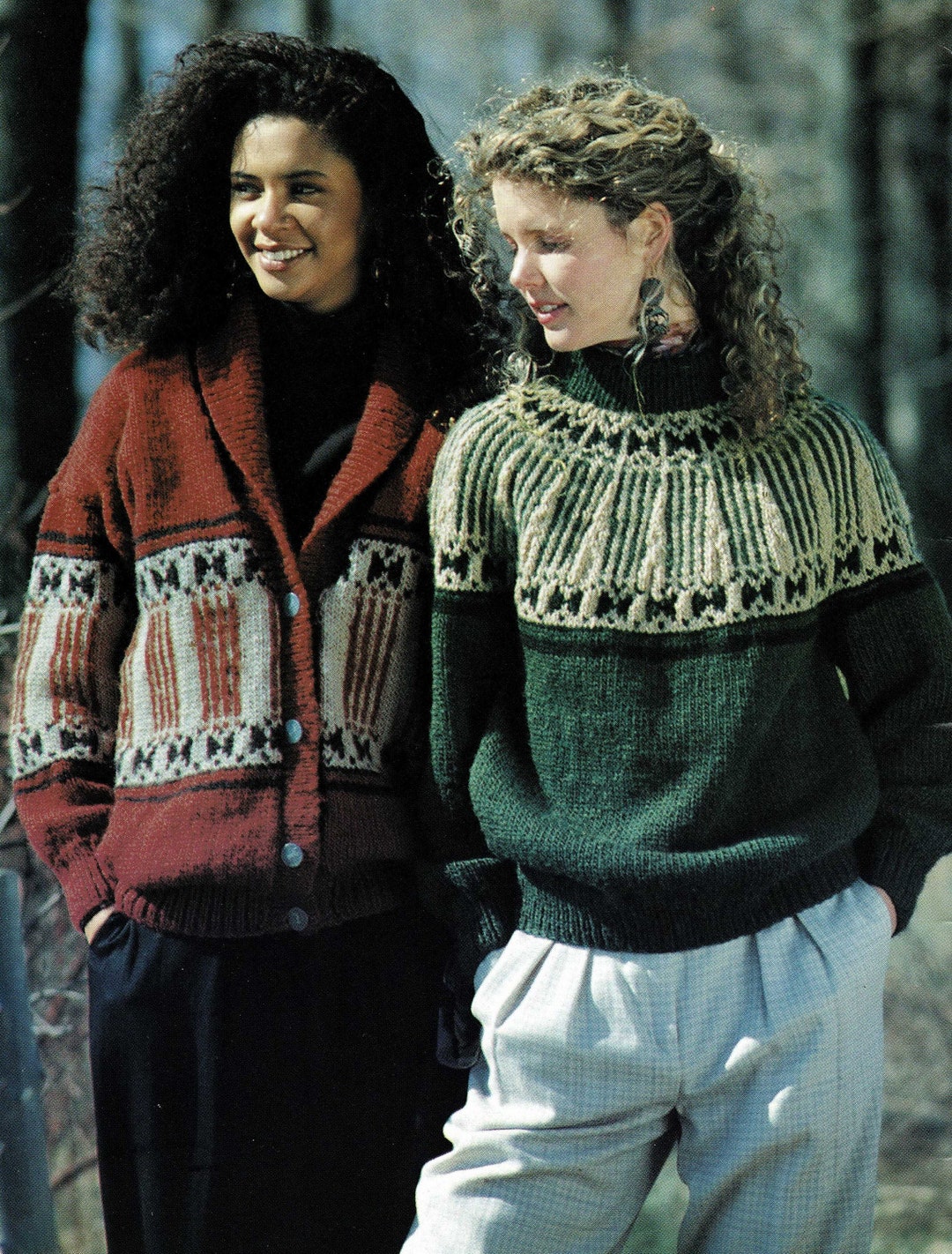 Ladies Shawl Collar Cardigan and Nordic Fair Isle Sweater Ladies Shawl Collar Cardigan and Nordic Fair Isle Sweater