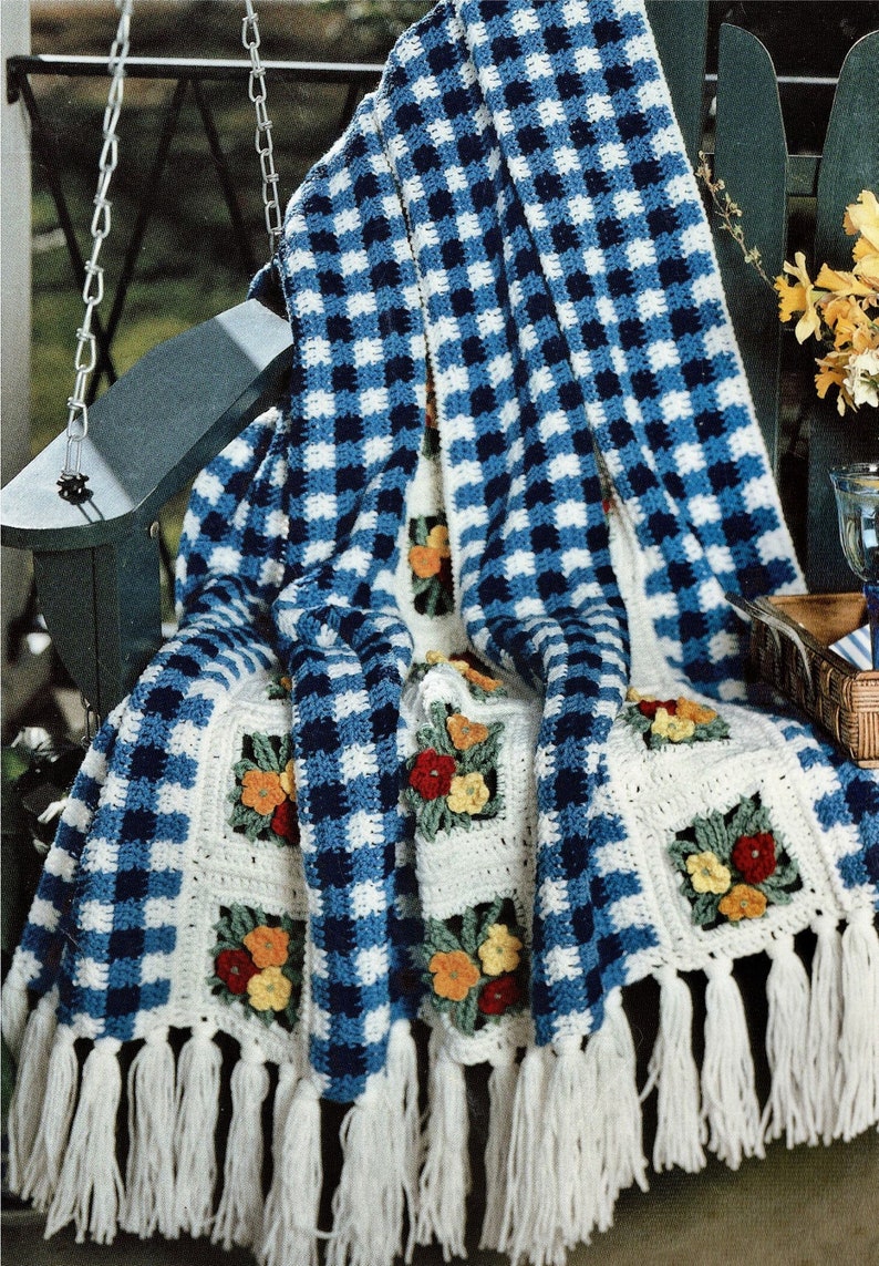 Fabulous Garden Fresh Crochet Afghan, Vintage Crochet Pattern, PDF, Digital Download C651 image 1
