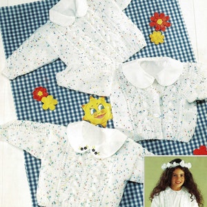 Babies, Toddlers and Girls Pretty Cardigans and Sweater with Decorative Panels, Vintage Knitting Pattern, PDF, Digital Download - B557