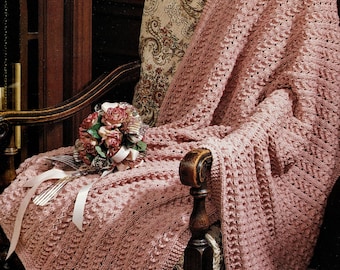 Pretty "Easy Knit" All Over Lace Patterned Afghan in Aran, Vintage Knitting Pattern, PDF, Digital Download - A194