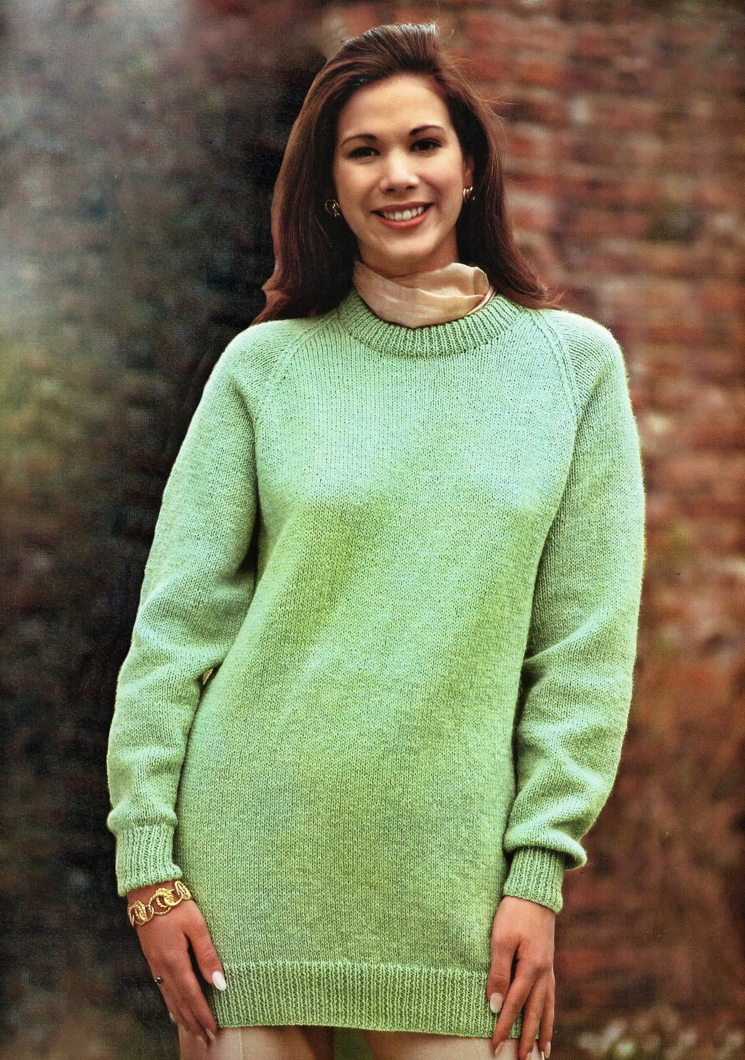 Ladies Classic Raglan Sleeve Sweater in 4 Different Yarns Etsy