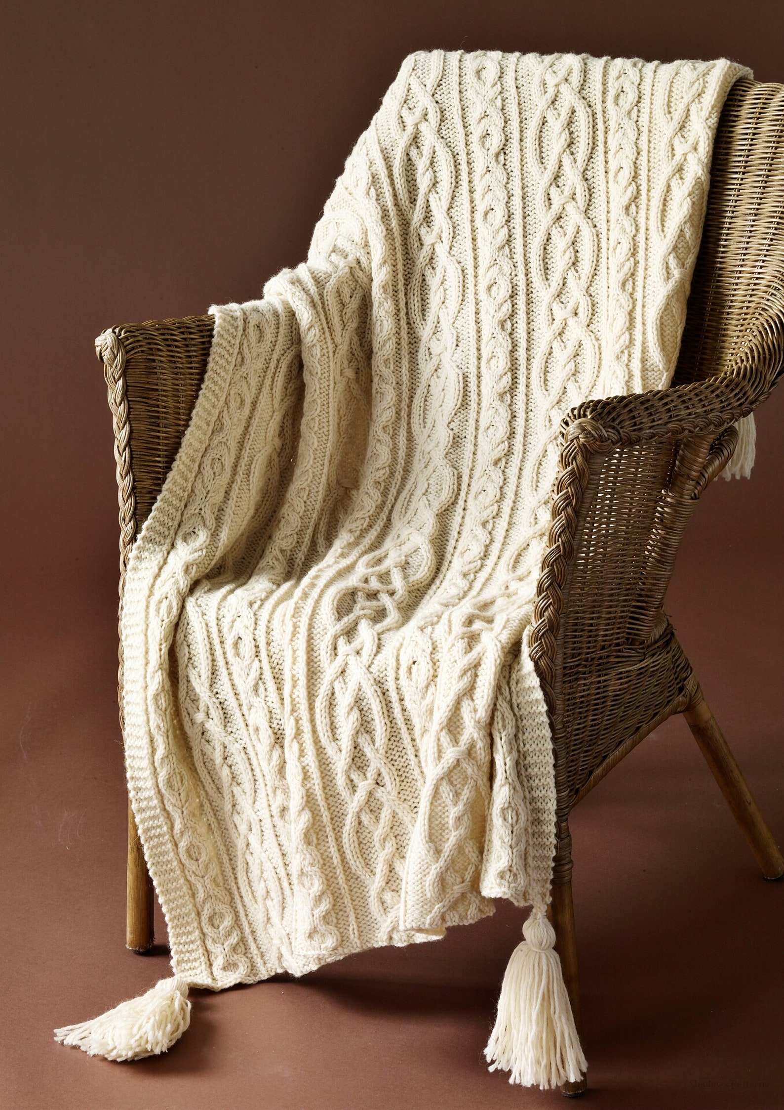 Lovers Knot Afghan in Aran Vintage Knitting Pattern Etsy