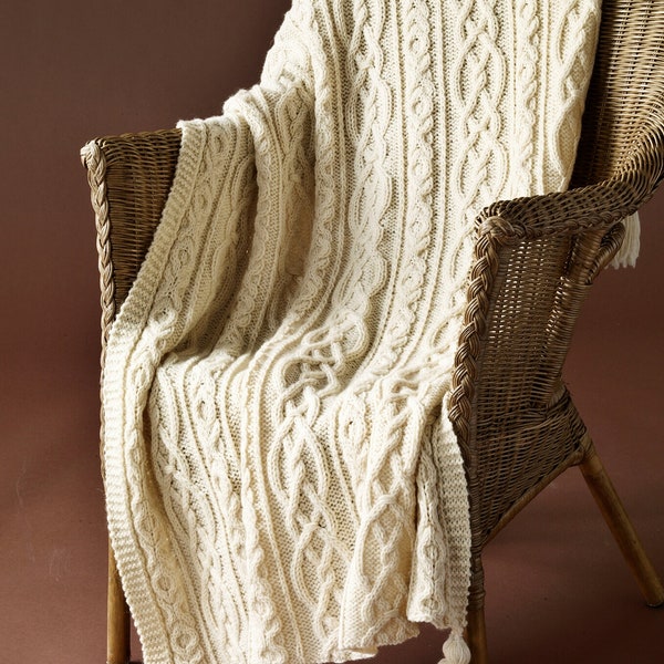 Gorgeous Lovers Knot Afghan in Aran, Vintage Knitting Pattern, PDF, Digital Download - A695