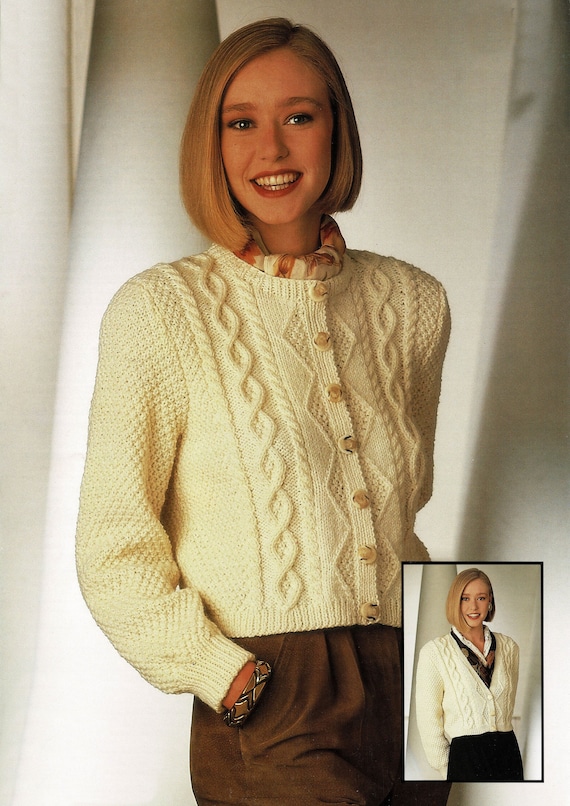 cropped aran cardigan