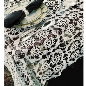 Pretty Square Lacy Tablecloth, Vintage Crochet Pattern, PDF, Digital Download - B538