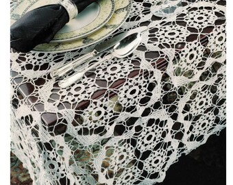 Jolie nappe carrée en dentelle, motif crochet vintage, PDF, téléchargement numérique - B538