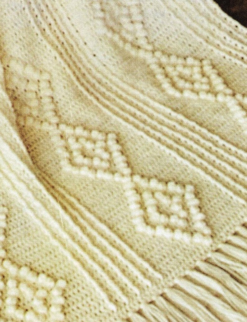 Beautiful Aran Look Crochet Afghan with Diamond Pattern, Vintage Crochet Pattern, PDF, Digital Download C543 image 3