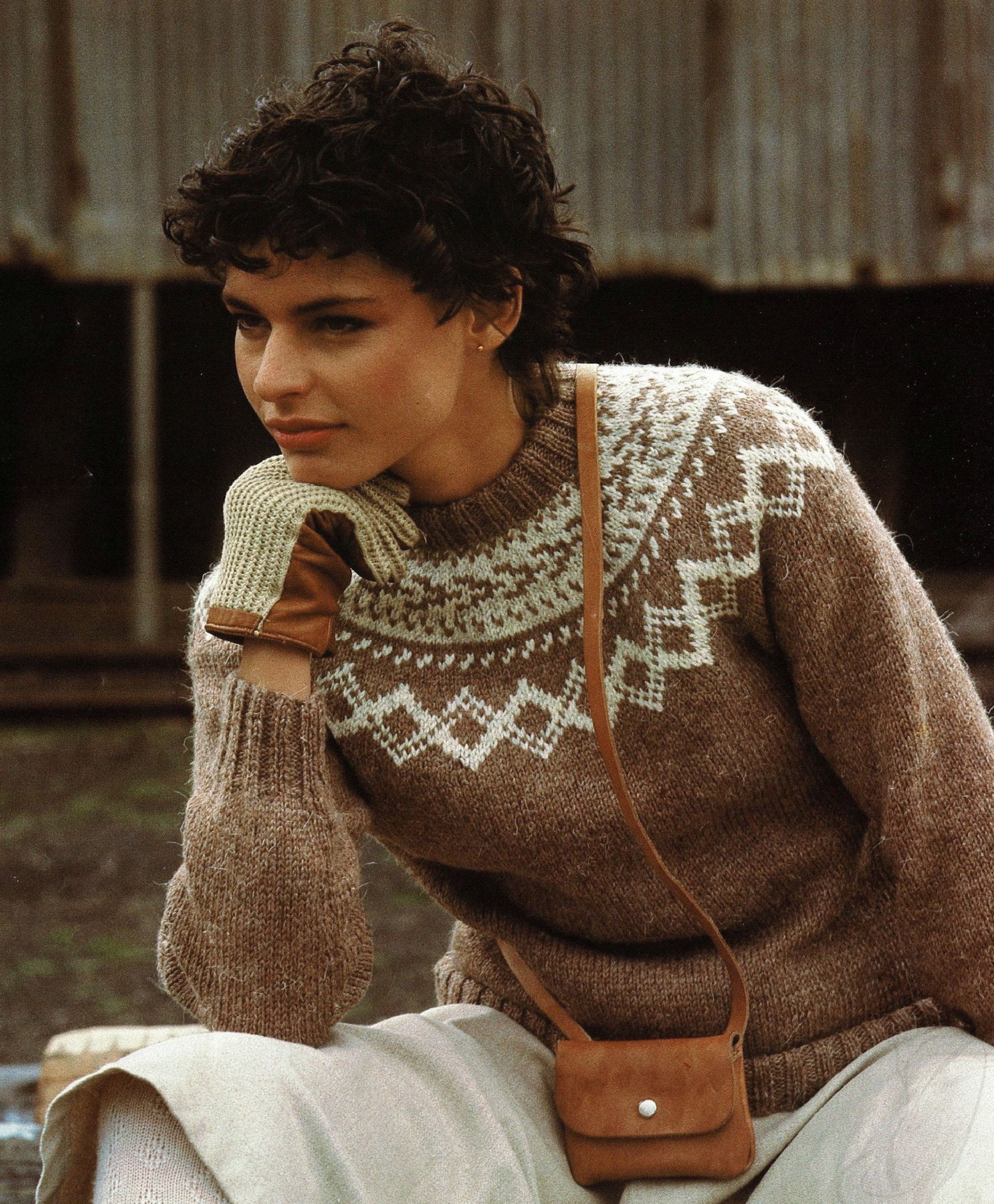 Ladies Nordic Style Sweater With Traditional Fair Isle Yoke 