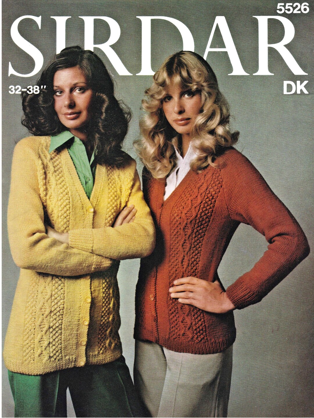 Ladies Smart V-neck Cardigan With Aran Panels in Two Lengths, Vintage ...
