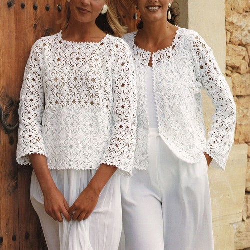 Buy Ladies Crochet Jacket Gilet Sweater and Top Vintage Crochet