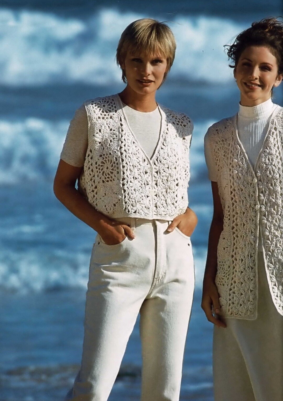 Ladies Beautiful Crochet Waistcoat in Three Lengths Vintage - Etsy