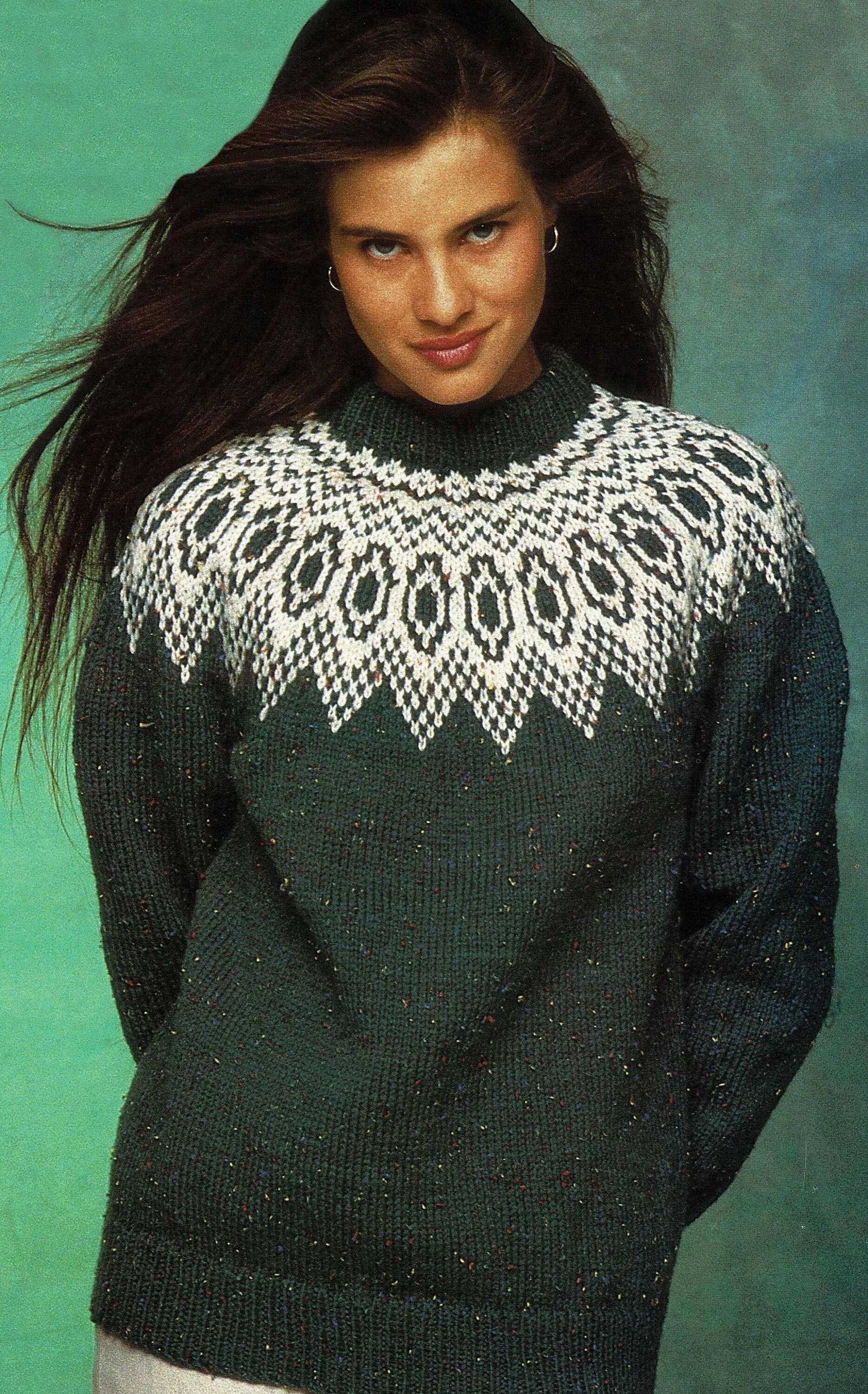 トップス U Neck Popover fair isle sweater knit U Neck Popover fair isle sweater knit