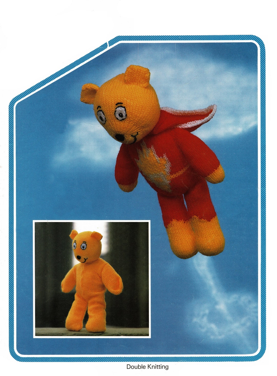 Super Cute Super Ted Soft Toy, Vintage Knitting Pattern, PDF