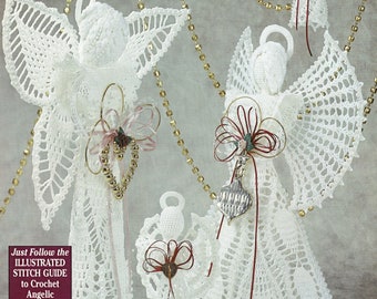Crochet Lace Christmas Angels, Vintage Crochet Pattern, PDF, Digital Download - C910