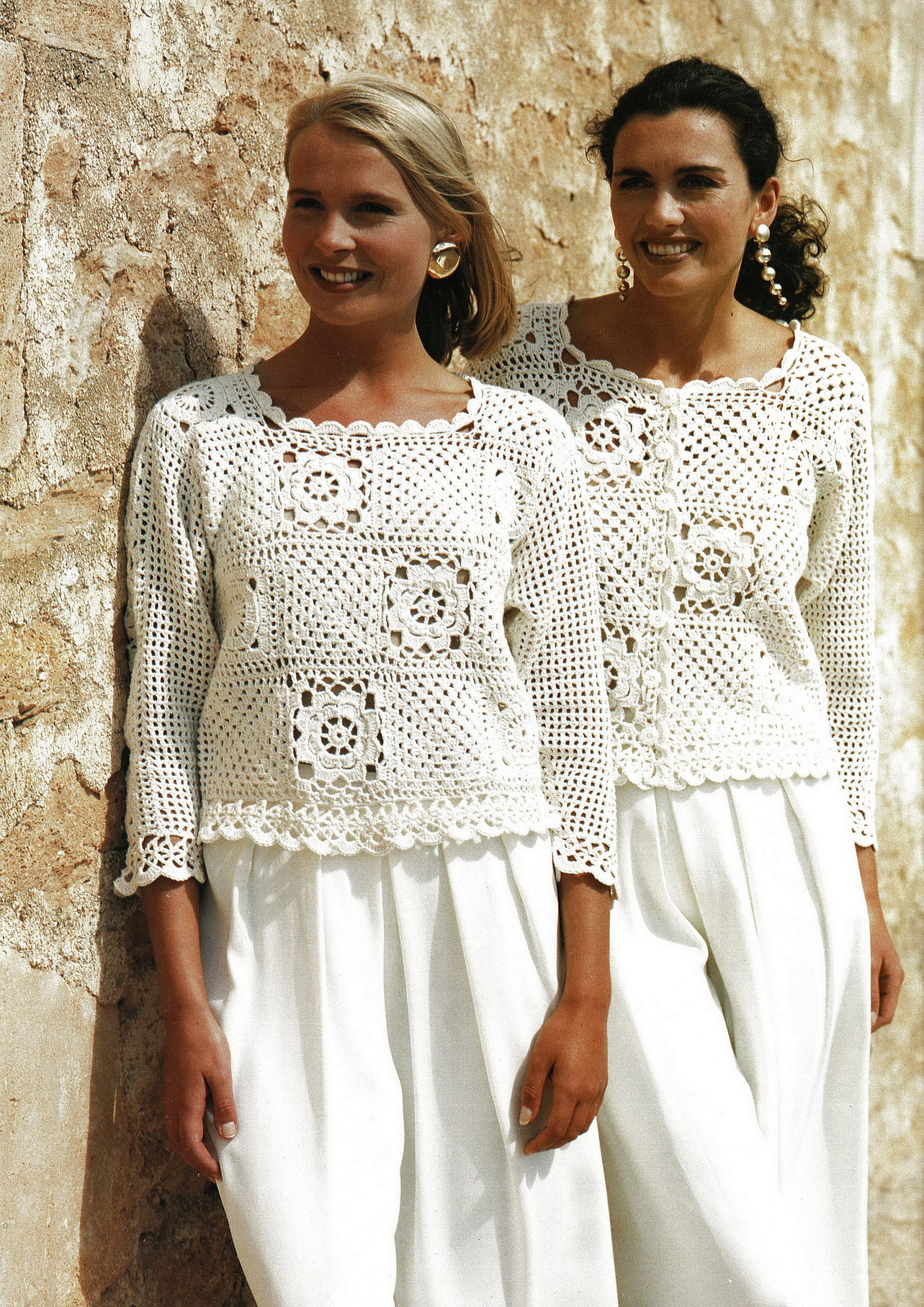 Ladies Crochet Sampler Look Jacket, Gilet, Sweater and Top, Vintage Crochet Pattern, PDF, Digital Download - B305