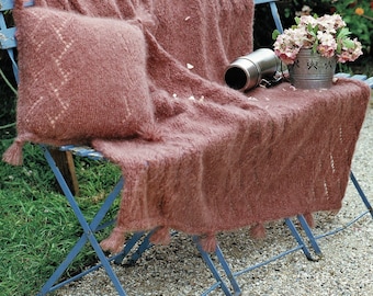 Two Gorgeous Mohair Throws with Matching Cushions, Vintage Knitting Pattern, PDF, Digital Download - C500