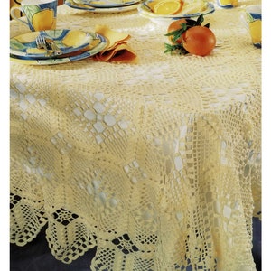 Lovely Large Rectangular Lacy Tablecloth, Vintage Crochet Pattern, PDF, Digital Download - B540