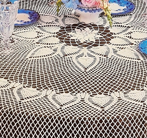 素敵なパイナップルかぎ針編みメッシュラウンドテーブルクロス