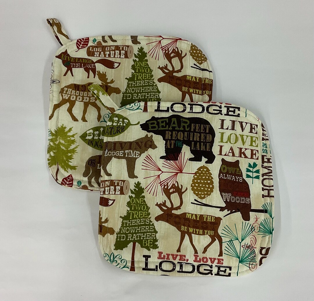 Potholders, Set of 2, Hotpads, Kitchen Decor, Forest Decor Etsy