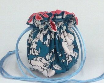 Drawstring Jewelry pouch, jewelry storage, travel jewelry pouch, travel accessory