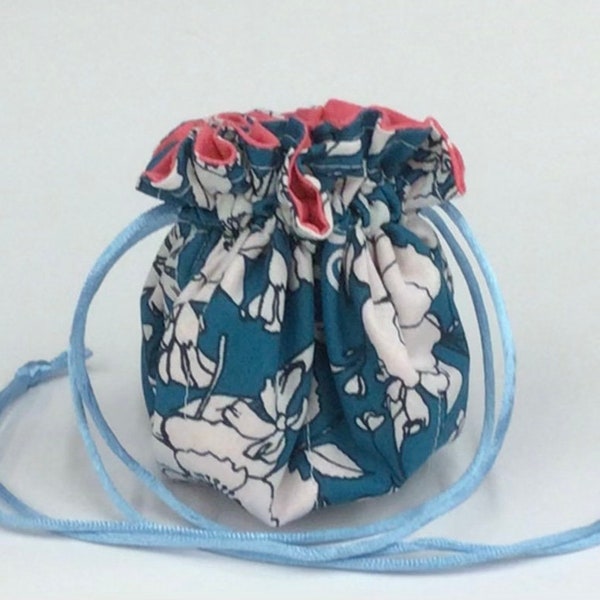 Drawstring Jewelry pouch, jewelry storage, travel jewelry pouch, travel accessory