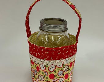 Handmade Floral Mason Jar Basket, Teachers gift, Gift Giving