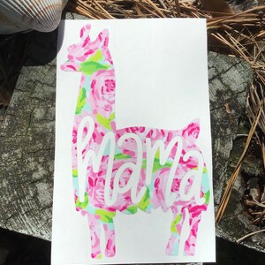 Mama Llama Vinyl Decal, Car Window Decal, Laptop Decal