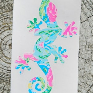 Brightly Colored Gecko Lizard Vinyl Decal: Car, Laptop, Cup