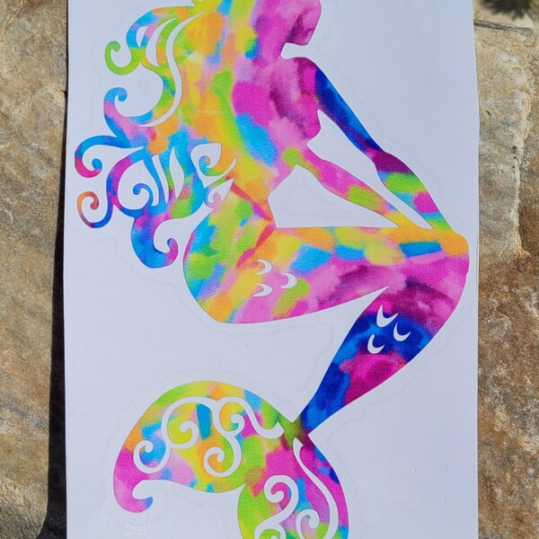 Mermaid Vinyl Decal, Car Window Decal, Beach Decal, Beach Gift, Mermaid Gift, Mermaid Sticker, Beach Lover Gift, Mermaid Lover Gift