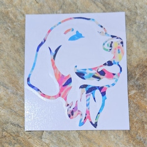 Lilly Inspired Golden Retriever Vinyl Decal: Dog Lover Car Window Decor