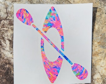 Kayak Vinyl Decal: Car Window Sticker, Nature Lover Gift