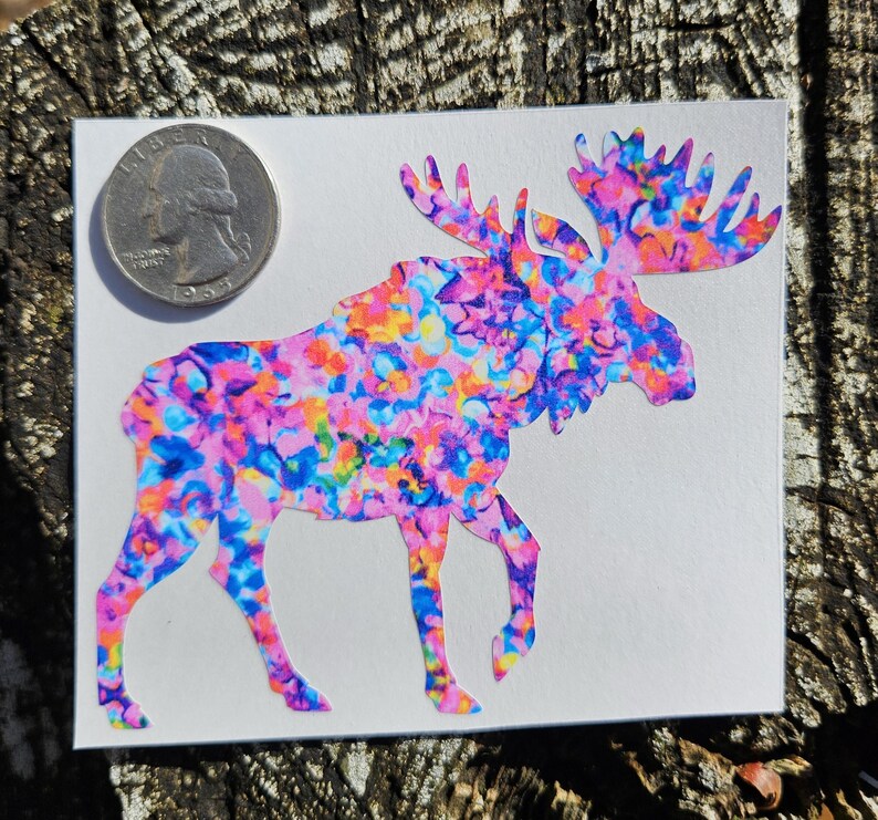 Colorful Moose Decal: Car/laptop Sticker, Moose Lover Decor - Etsy