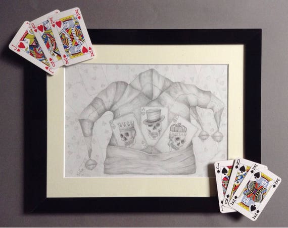 Original Joker Jesters Hat With Ace King Queen Playing Etsy Original Joker Jesters Hat With Ace King Queen Playing Etsy
