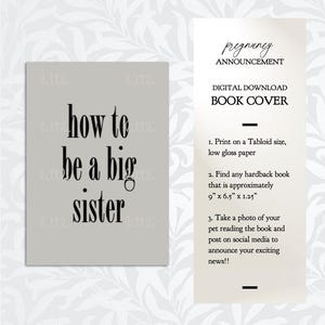 Big Sister - Dog Pregnancy Announcement - Book Cover - Digital Download