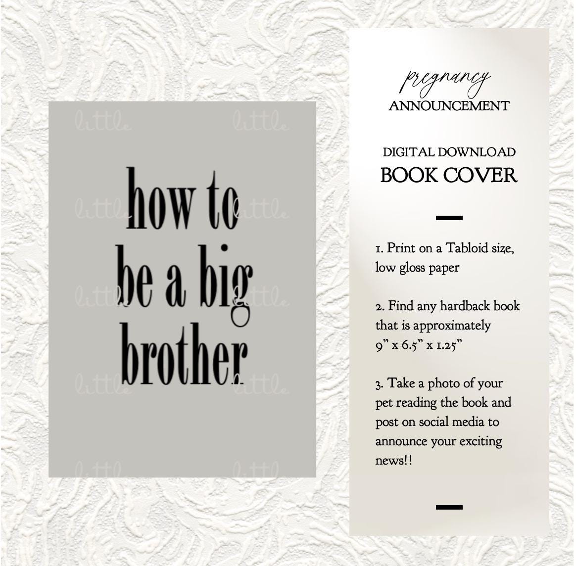 Big Brother - Dog Pregnancy Announcement - Book Cover - Digital Download